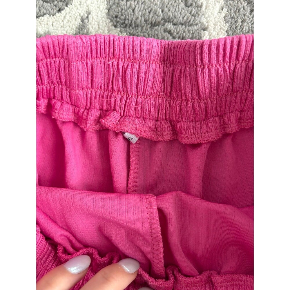 Hot Pink Ribbed Matching Lounge Set - Picture 5 of 6